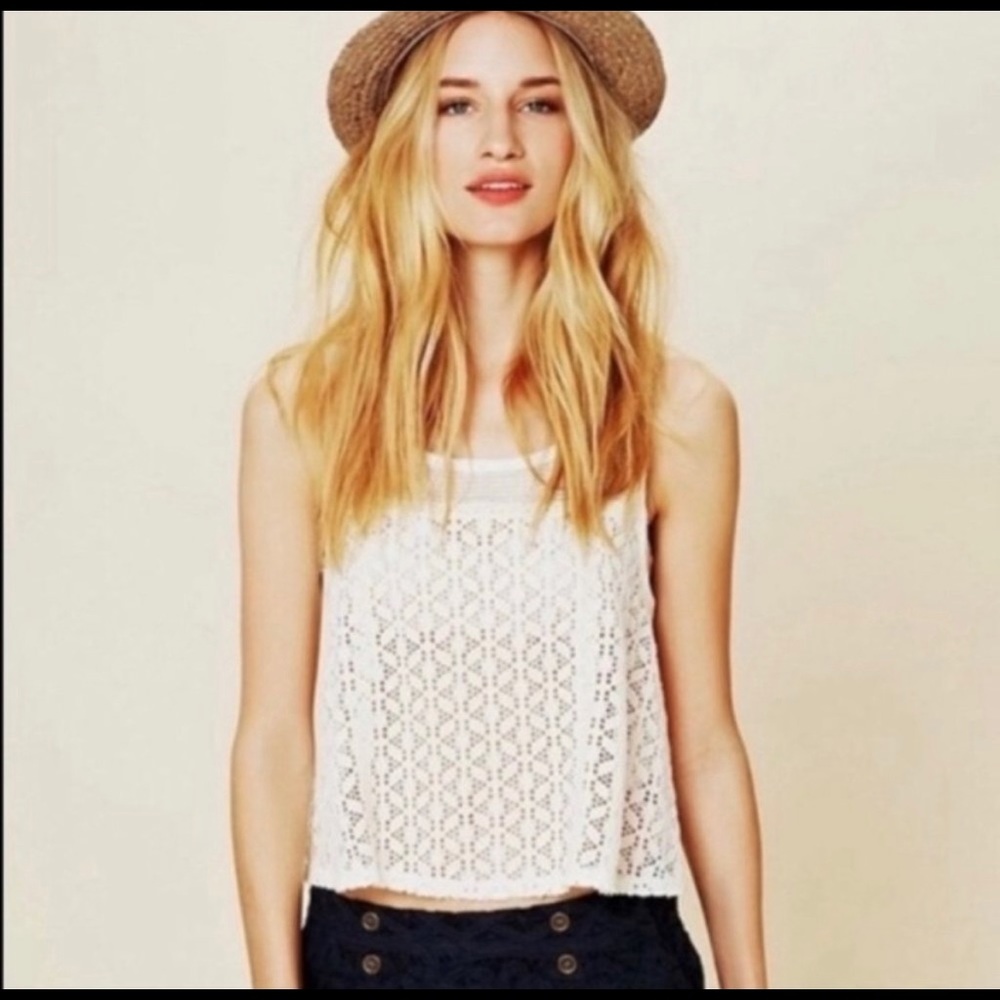 Free People Crochet Lace Crop Top